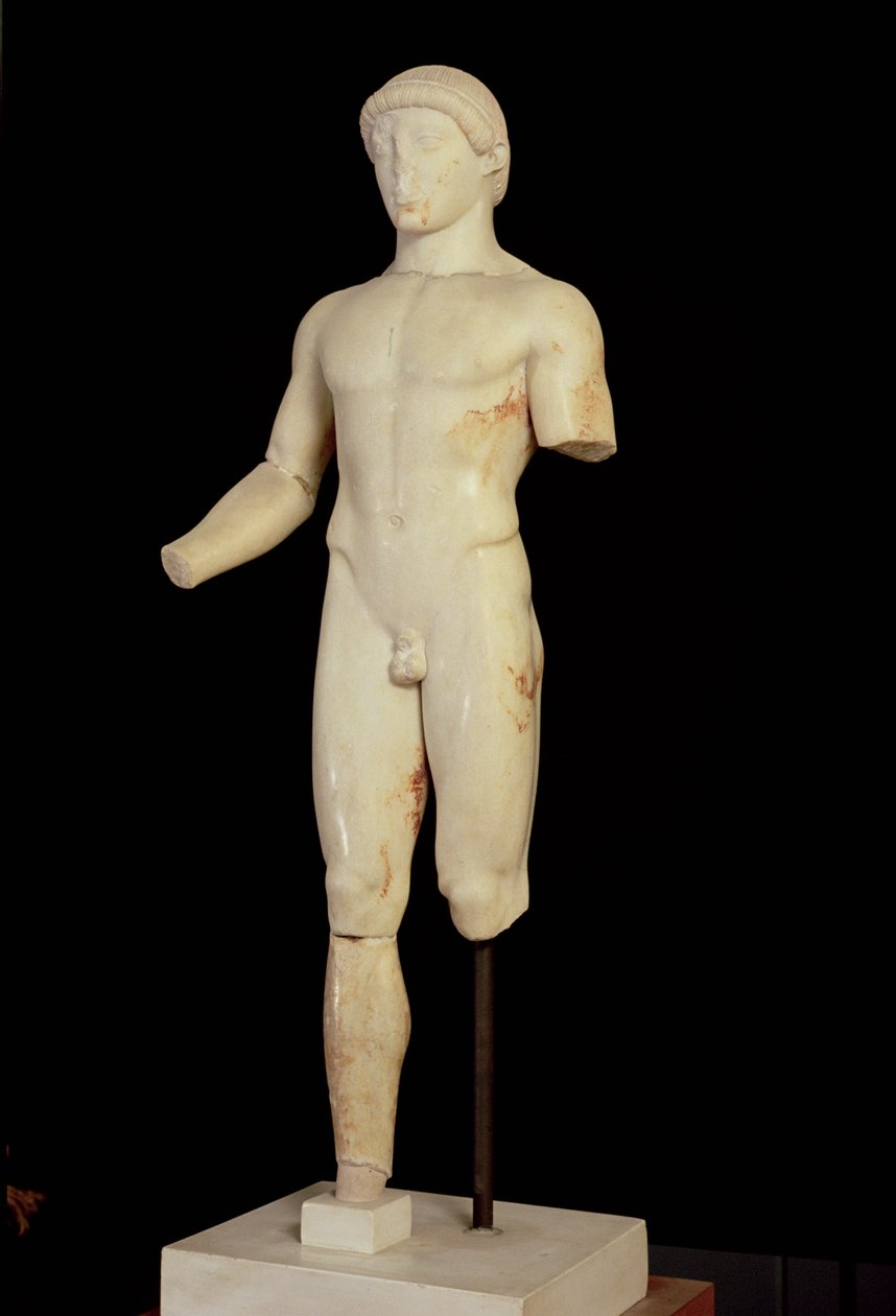 Kouros: tek bacaklı çocuk (önden görünüm - ayrıca bkz. 66079) by Unbekannt