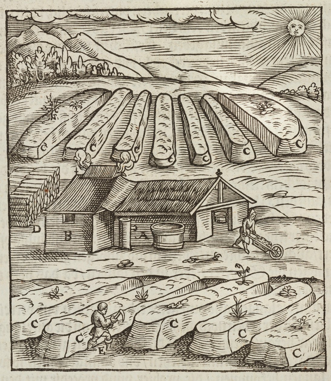 Güherçilenin hazırlanması - Lazarus Ecker tarafından Description des ores et des ana yöntemler de exploitation miniere
