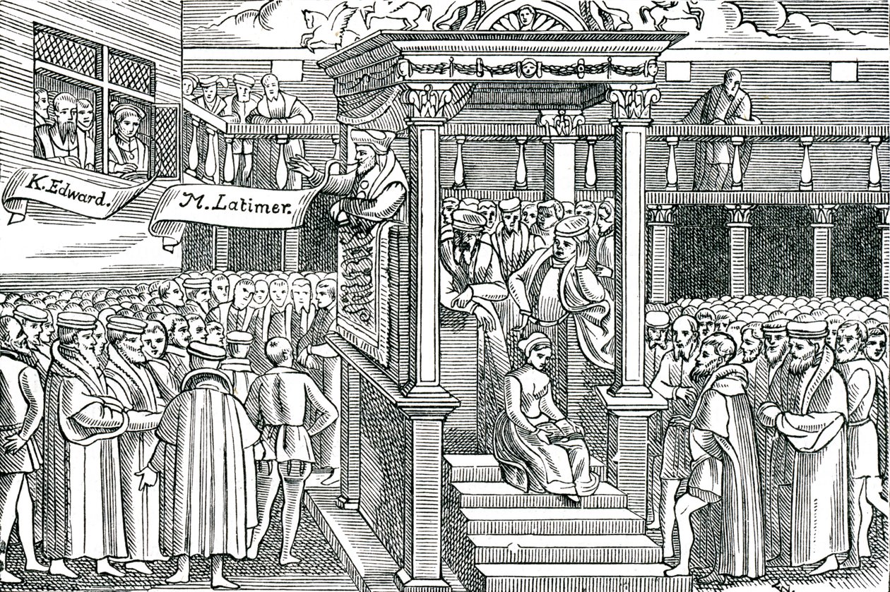 Latimer, Edward VI'dan önce vaaz veriyor by Unbekannter Künstler