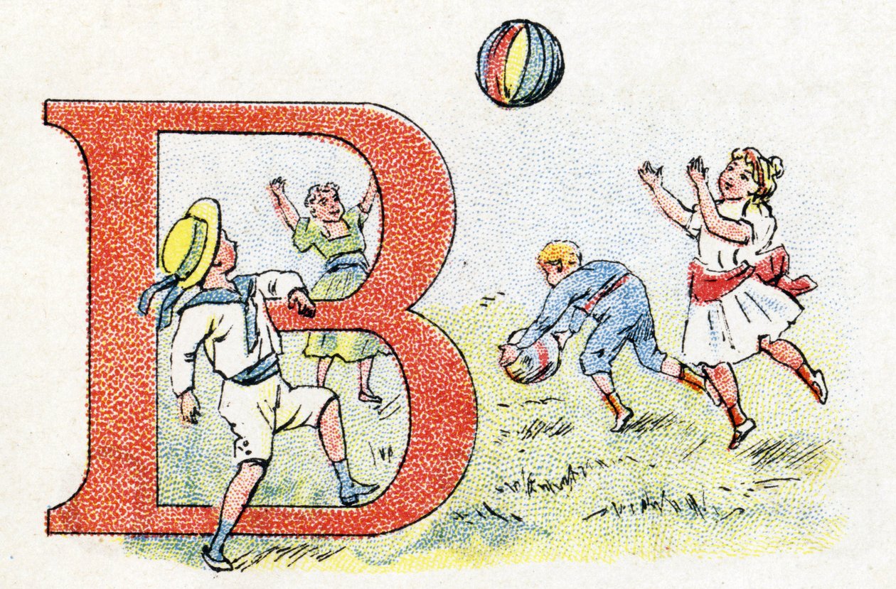 B Harfi Balon. Fosfatin Faliere Alfabesi . Oymak. Brevete alfabesi S.G.D.G. eczacı Pierre Emile Falières tarafından. Kromolitografideki çizimler, 19. yüzyılın sonlarında. 16 sayfa. Karartma: 103x154mm by Unbekannt