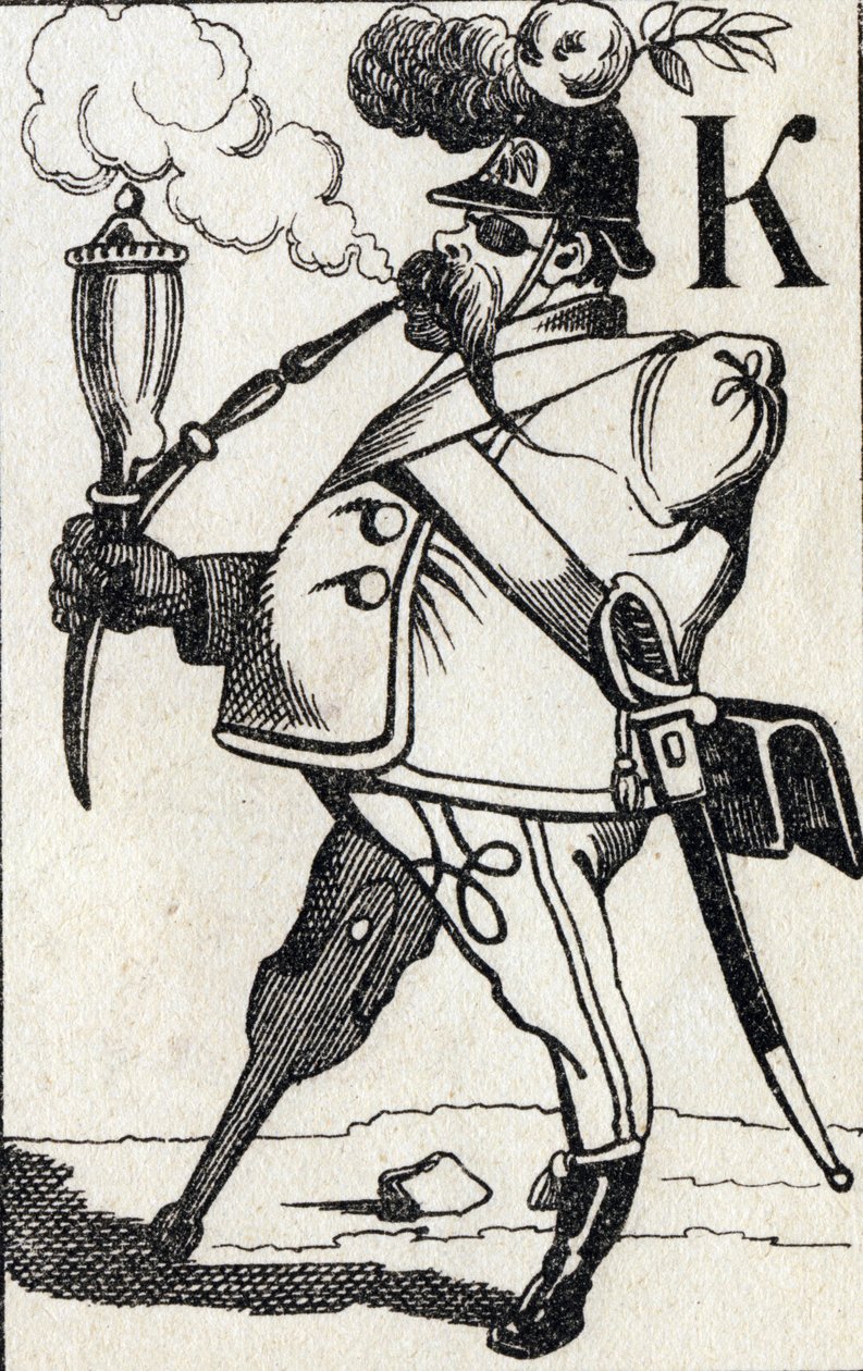 K harfi Fritz Kreutzer. "ABC Les Images en Alphabet" de gravür. Epinal görüntüleme. Pellerin ve Cie, matbaacı-yayıncı, Epinal, 19. yüzyıl sonu, 1890 dolayları. 10 sayfa. Karartma: 19,5 x 13,5 cm by Unbekannt