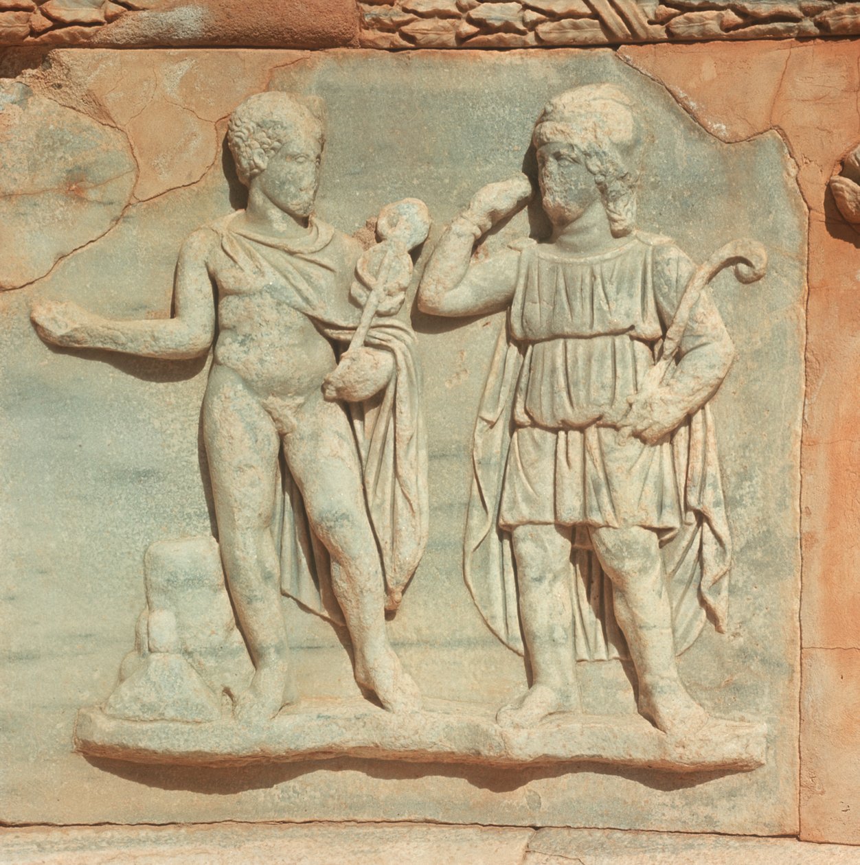 Libya, Tarihi Tripolitania, Antik Sabratha, Tiyatro, Kabartma detayı by William M. Timlin