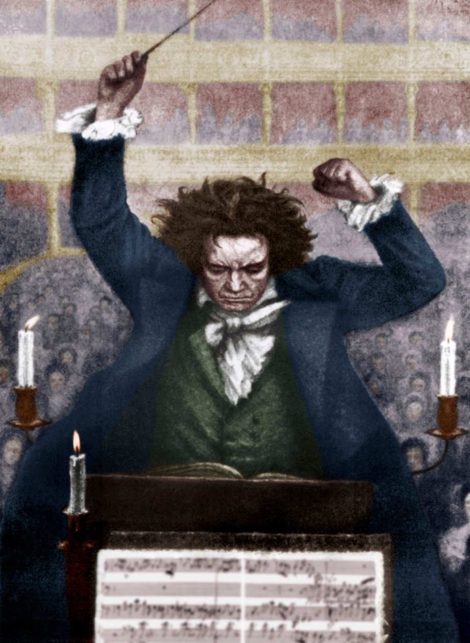 Baton ile iletken Ludwig van Beethoven - Katzaroff tarafından. Alman besteci by Unbekannt