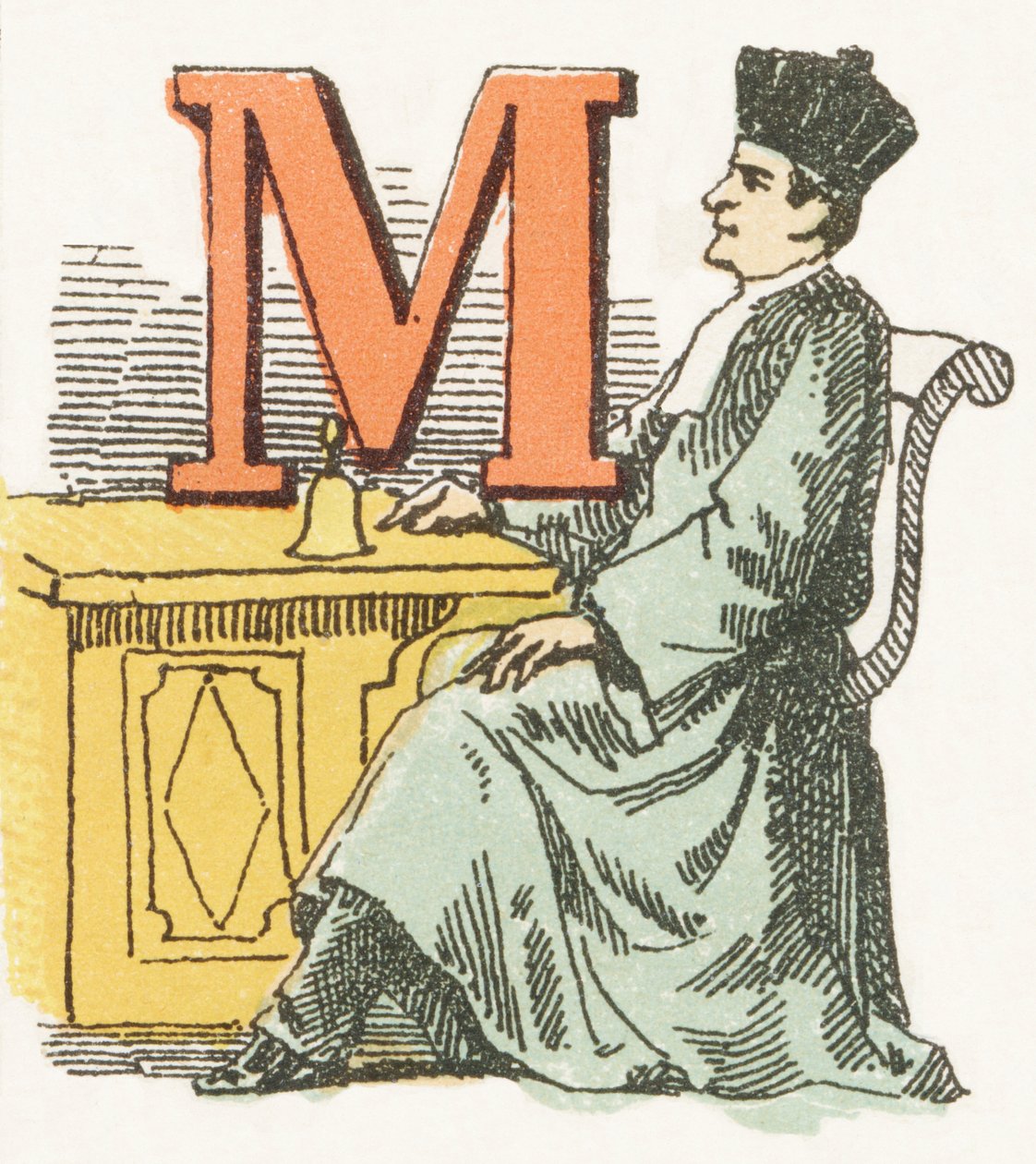 M - Magistrat - Childish Alphabet, Editions Gordinne 1920 (gravür) by Unbekannt