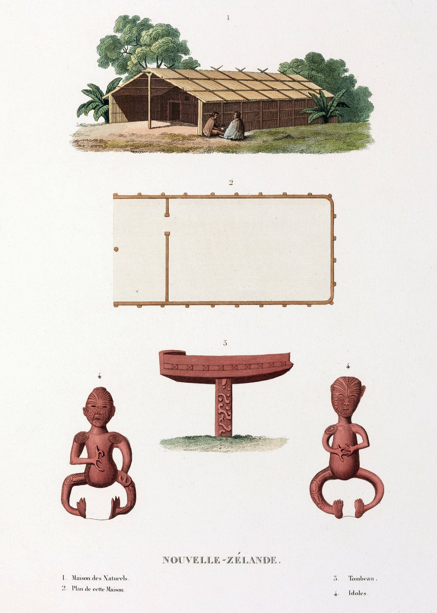Maori evi ve putları, Yeni Zelanda by Unbekannt