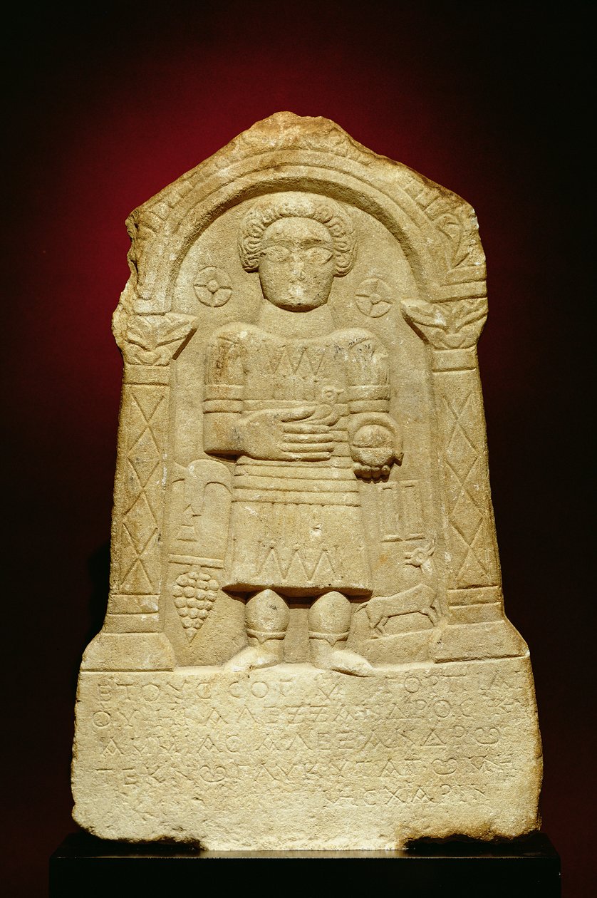 Yunan yazıtlı mermer mezar steli, Roma, MÖ 3. yüzyıl by Unbekannt