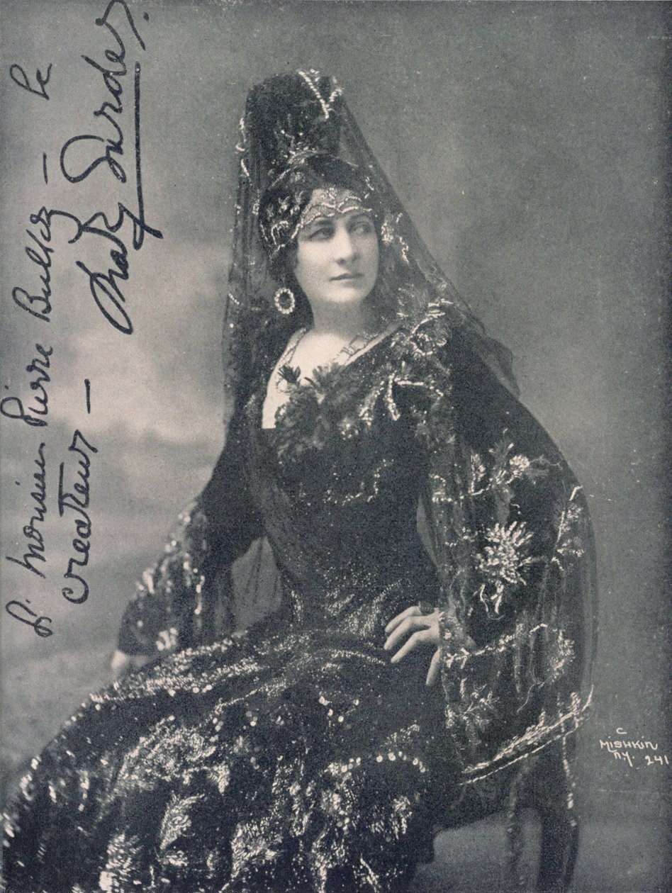 Mary Garden (1874-1967), opera soprano, Carmen rolündeki stüdyo fotoğrafı, C. Mishkin tarafından (s/b fotoğraf) by Unbekannt