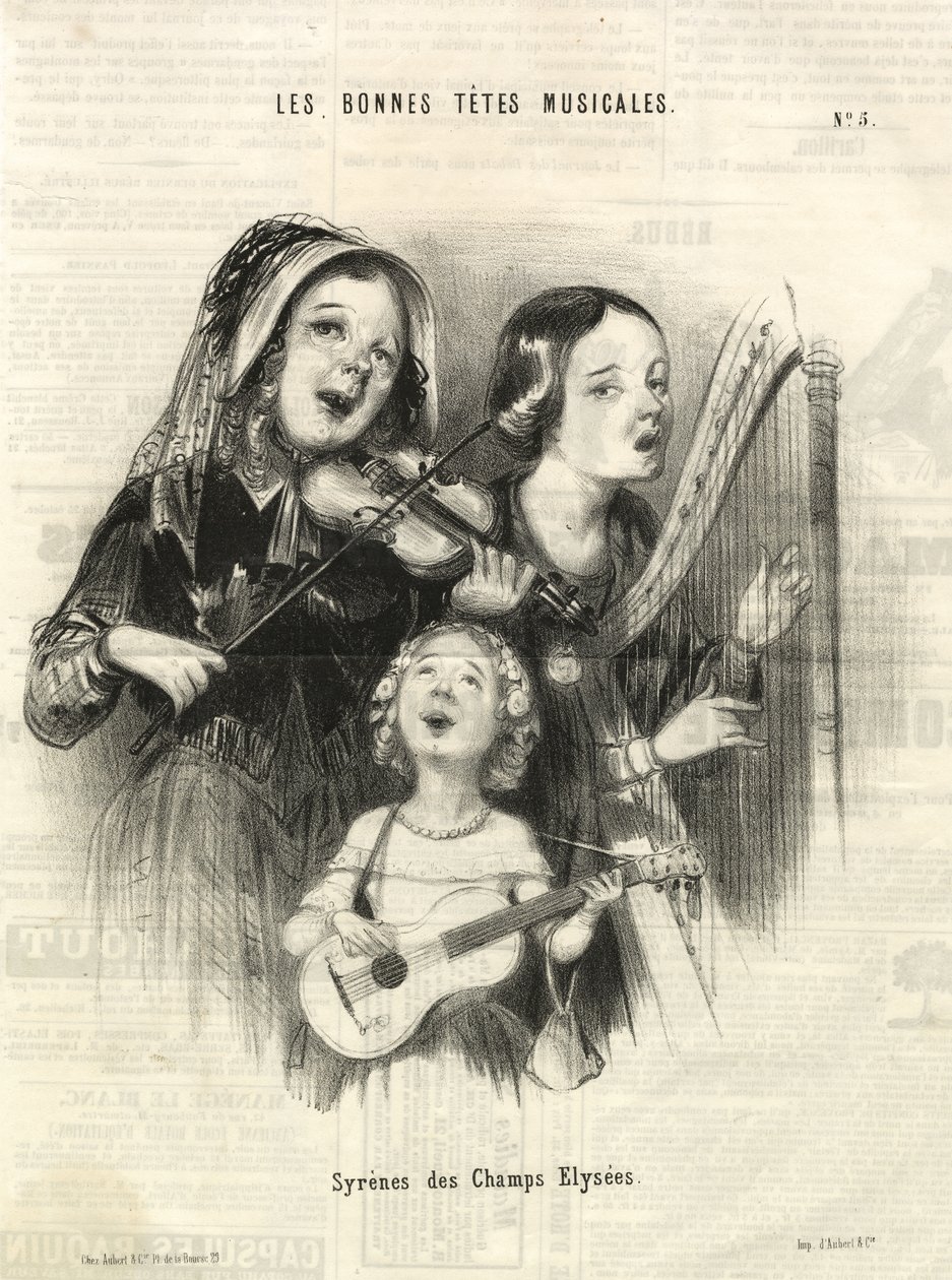 Champs Elysees Deniz Kızları (Charivari), Paris 1846 (gravür) by Unbekannter Künstler