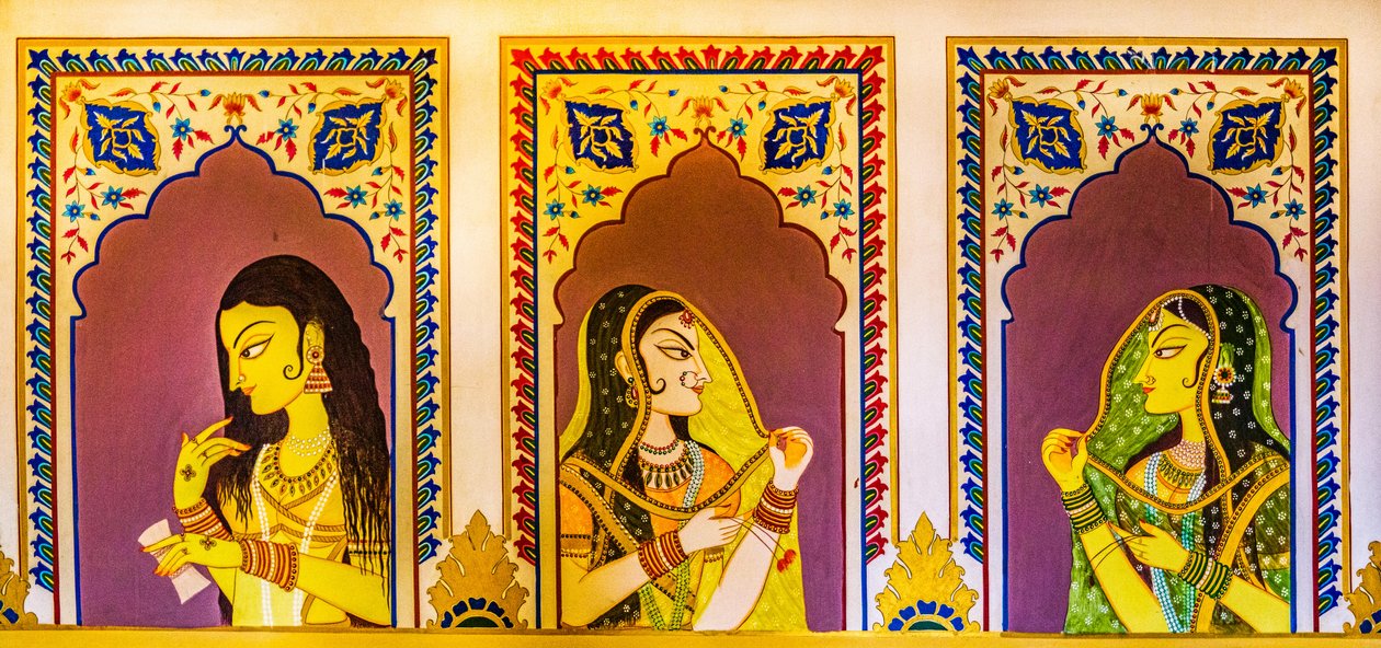 Rajasthan, Rajasthan, Hindistan, Asya'da minyatür resim, sanat ve zanaat (fotoğraf) by Unbekannter Künstler