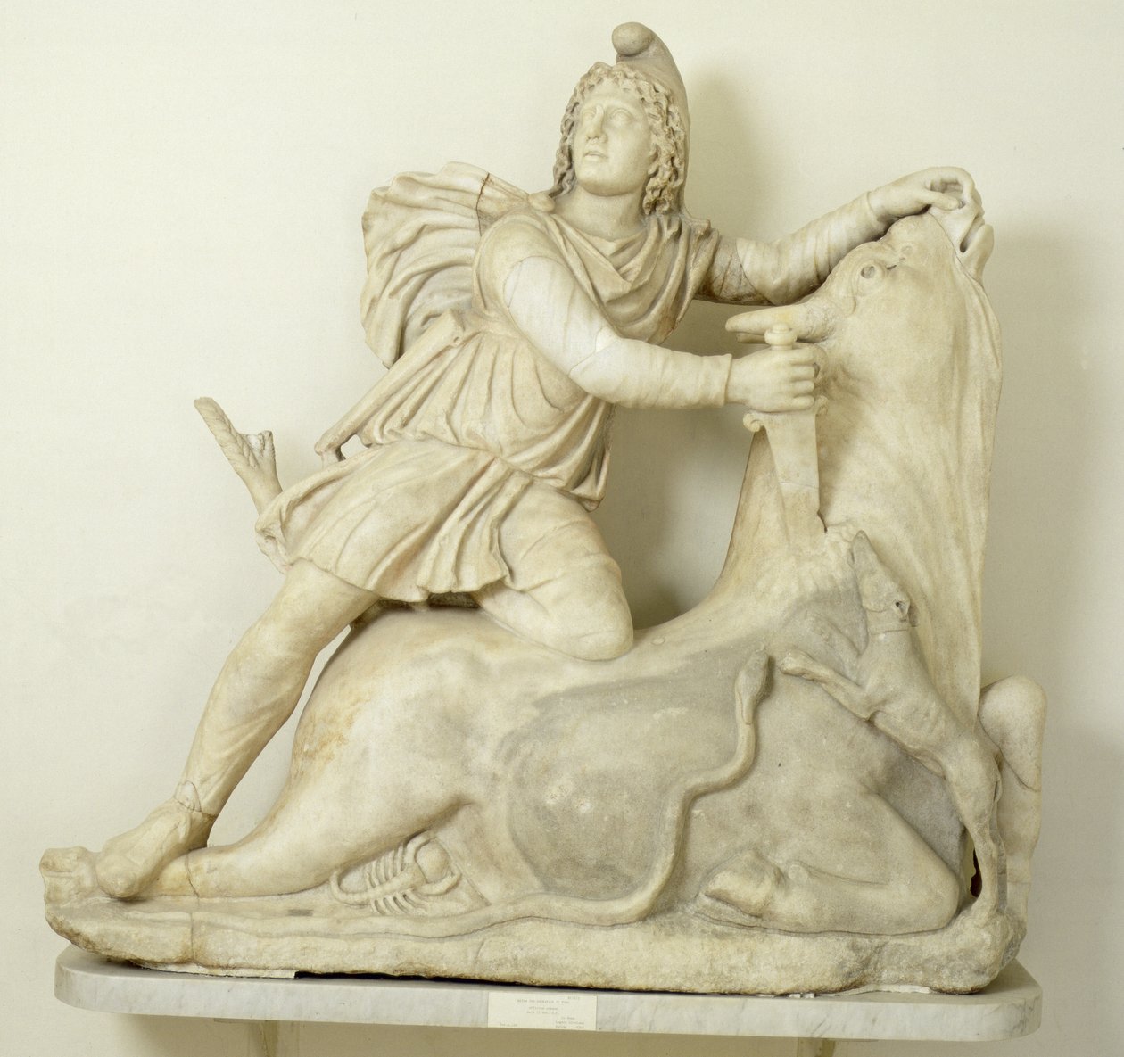Boğayı Kurban Eden Mithras, Mermer kabartma, Roma, 2. yüzyıl by Unbekannt