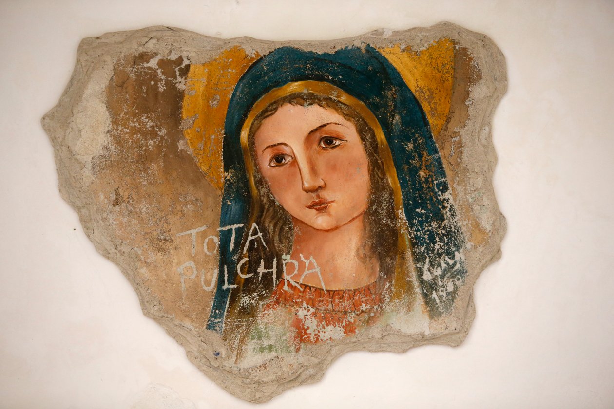 Montevergine kutsal alanı, Palmariggi, İtalya, "Tamamen güzel" Meryem Ana freski (fotoğraf) by Unbekannt