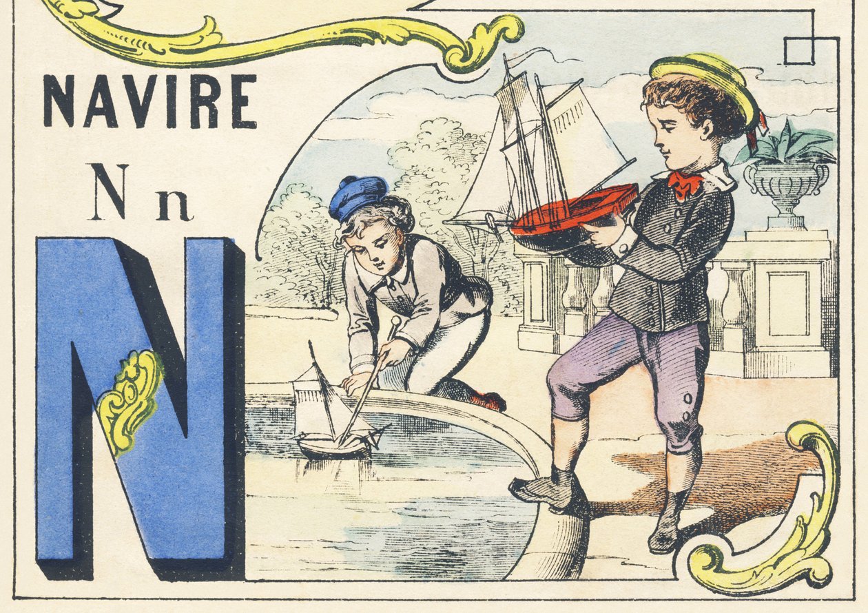 N : navigasyon - Oyunlar Alfabesi, c.1890 (resim) by Unbekannt