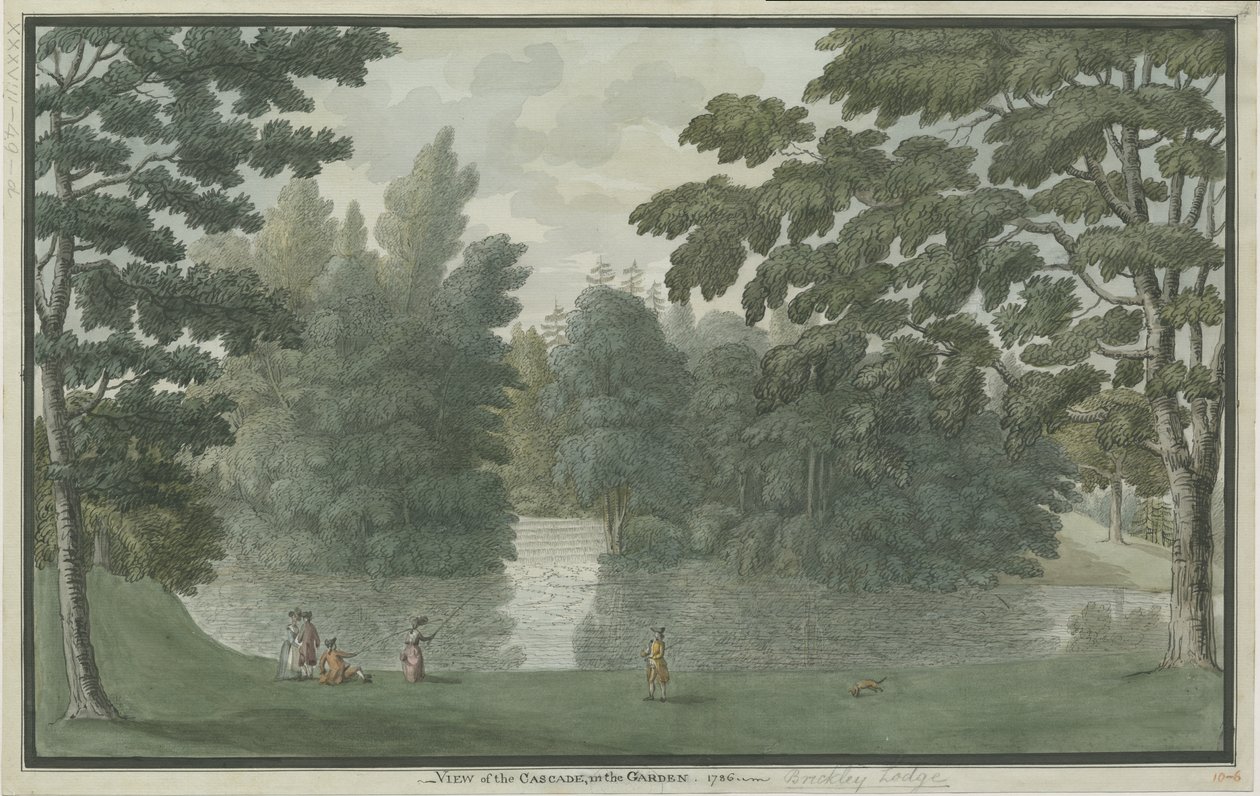 Needwood - Brickley Lodge: sulu boya, 1786 by Unbekannt