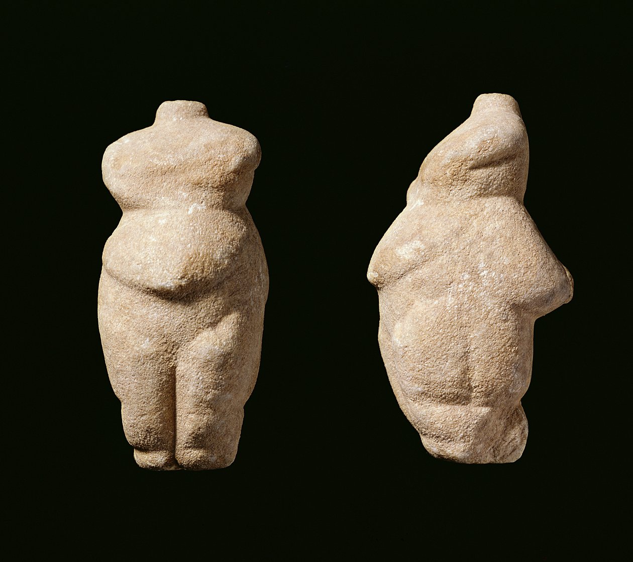Neolitik Steopagus Hanım, ön ve yan görünüm, Avaritsa (Meliteia), Tesalya, Yunanistan, MÖ 6000-5200 (mermer) by Unbekannt