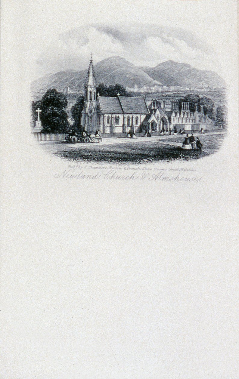 Newland Kilisesi ve Almshouses, Worcestershire (gravür) by Unbekannt