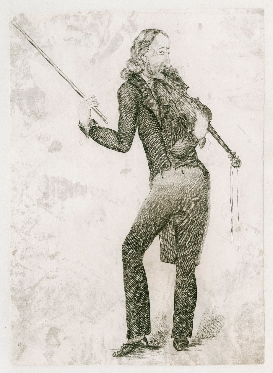 Niccolo Paganini - karikatürler by Unbekannt