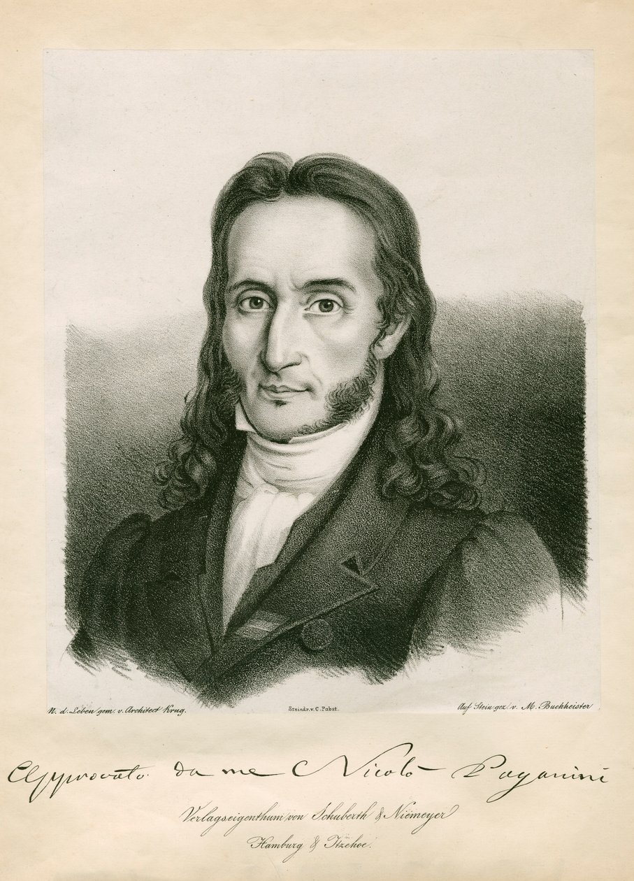 Niccolo Paganini - portre by Unbekannt