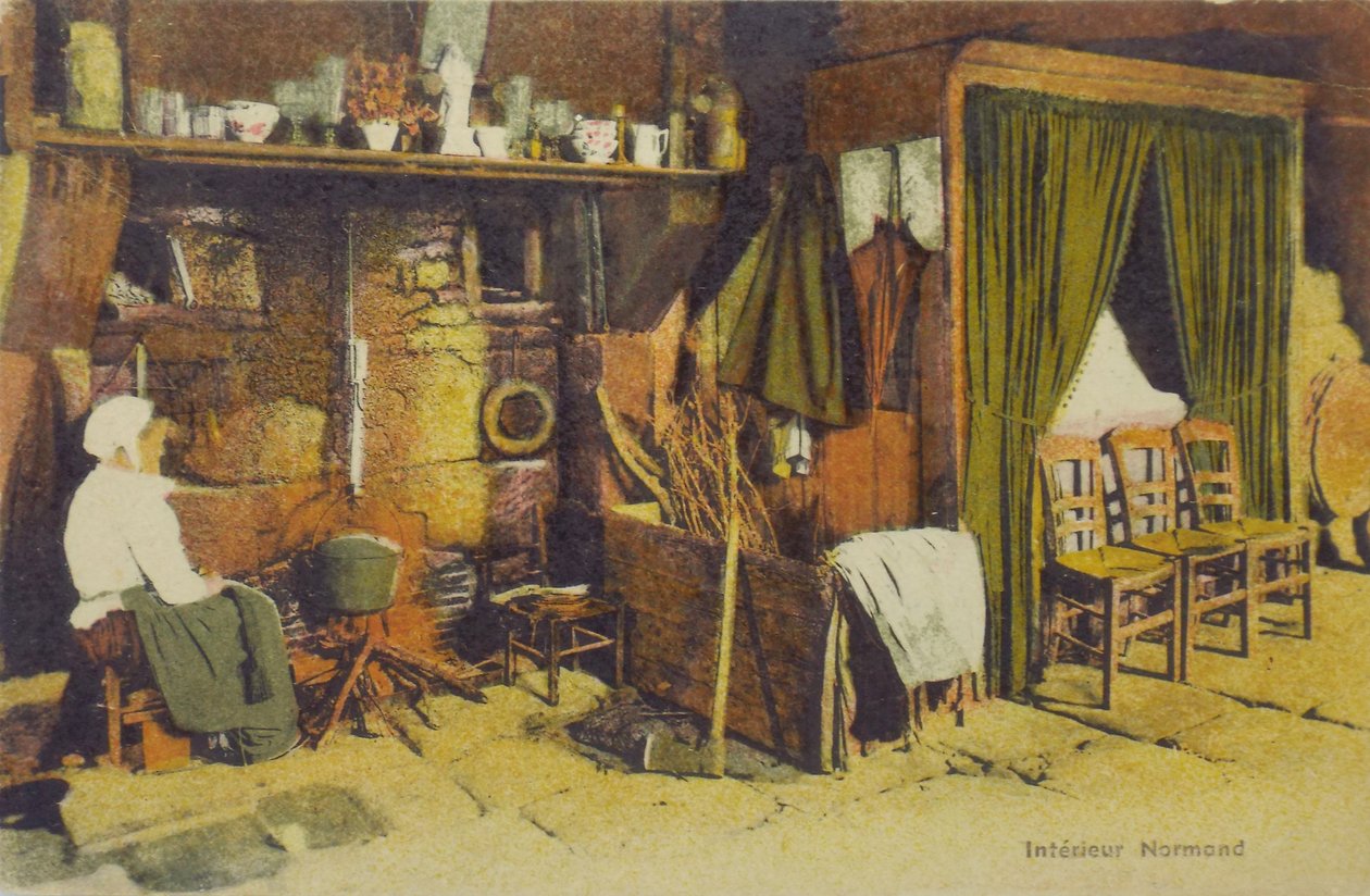 Norman iç mekanı, 20. yüzyılın başları (kartpostal) by Unbekannter Künstler