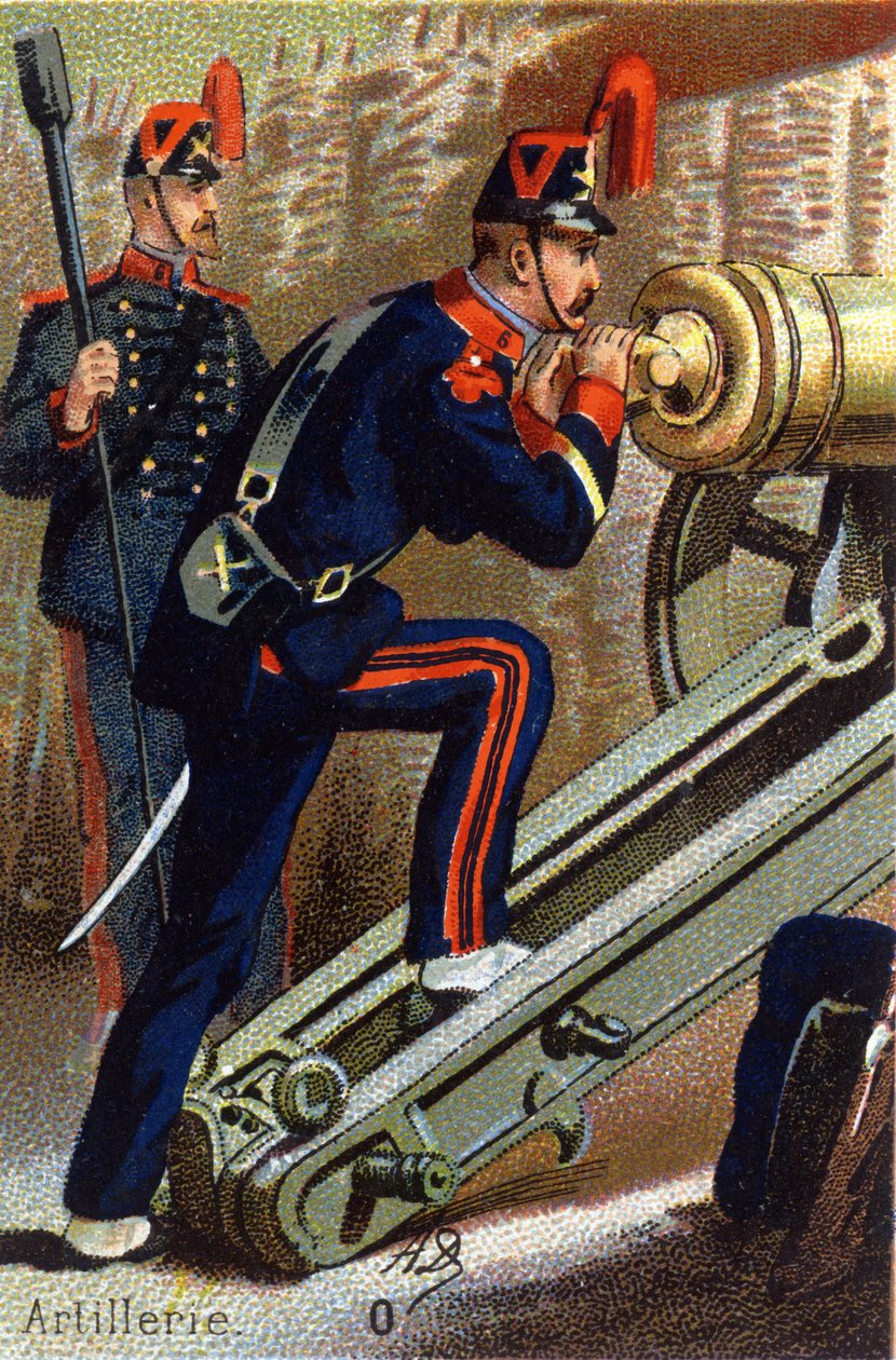 Ö: Topçu. "Askeri Alfabe" gravürü. Illustrator