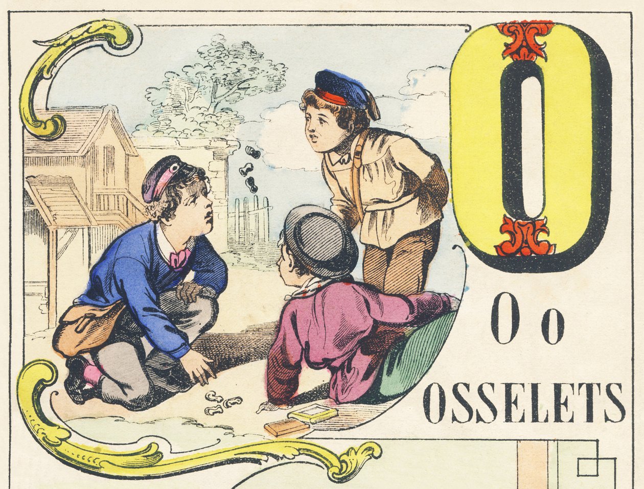 O : osselets - Oyunlar Alfabesi, c.1890 (illüstrasyon) by Unbekannt