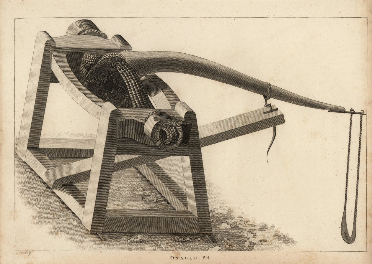 Onager, taşları fırlatmak için bir tür mancınık by Unbekannt