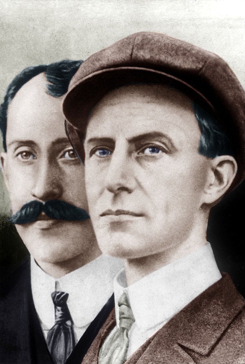 Orville Wright ve kardeşi Wilbur (baskı) by Unbekannter Künstler