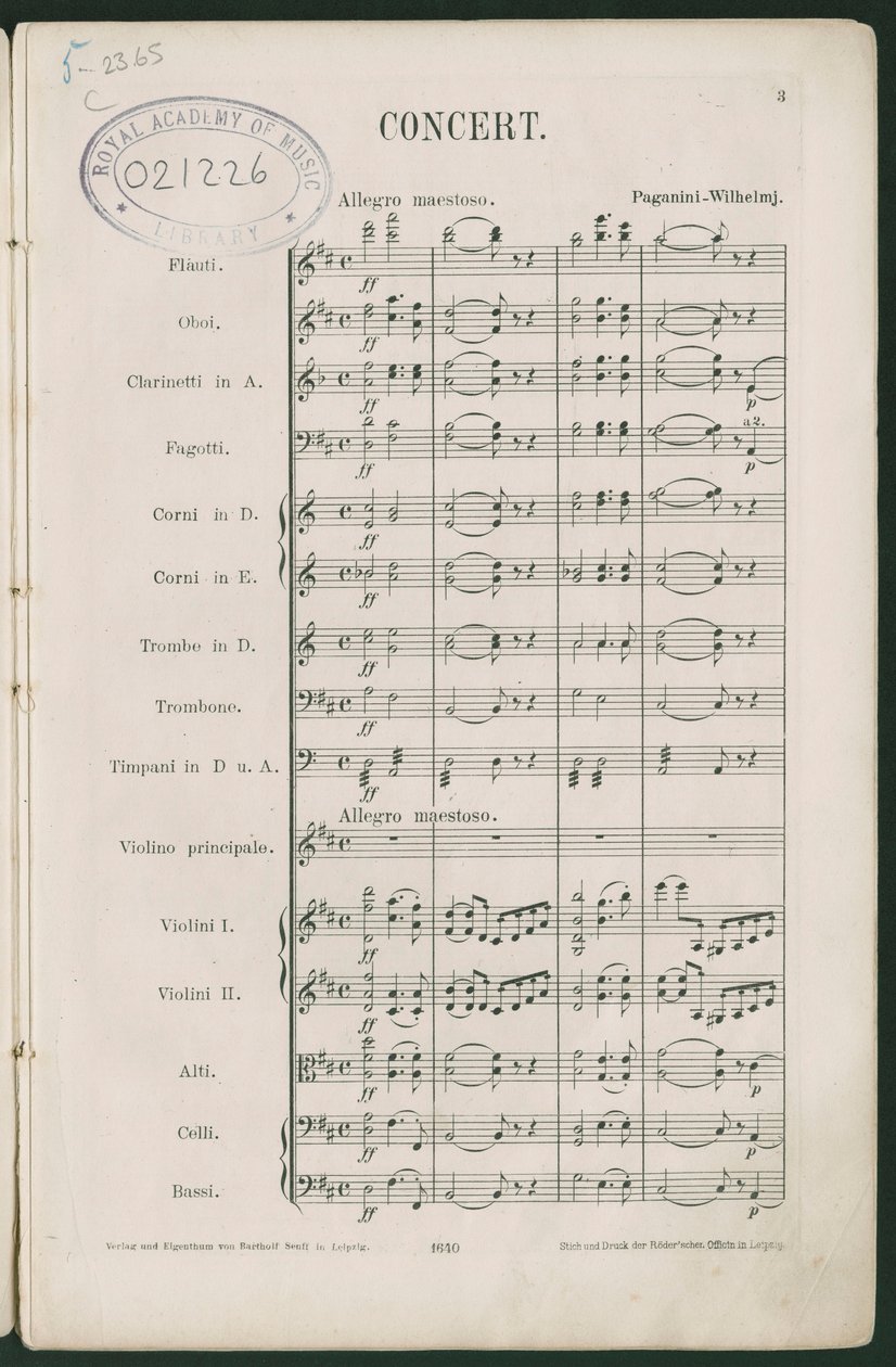 Paganini Keman Konçertosu No 1, op 6 by Unbekannter Künstler