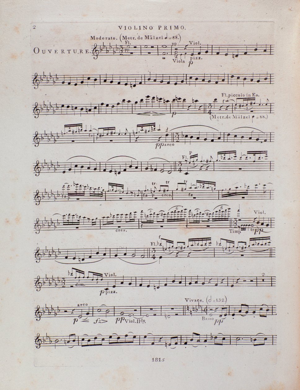 Louis Spohr'un Jessonda operasının ilk kemanının müzik notaları sayfası by Unbekannter Künstler