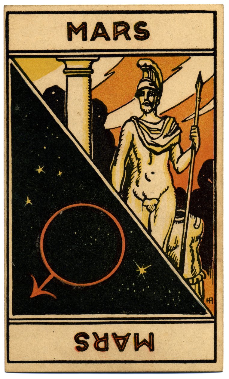 Paranormal. Astroloji. Mars (gezegen). Astrolojik kart: Le Tarot Astrologique (Astrolojik Tarot), Georges Muchery, Fransa by Unbekannter Künstler