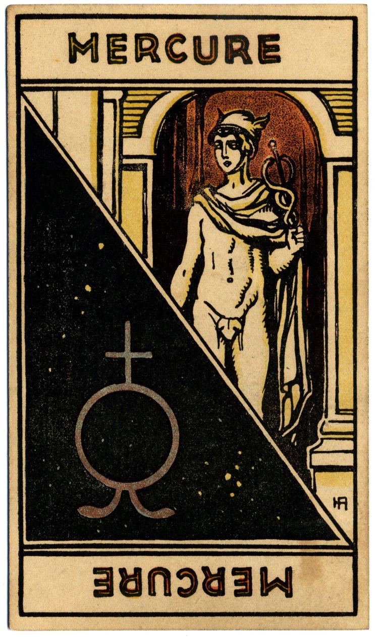 Paranormal. Astroloji. Merkür gezegeni). Astrolojik kart: Le Tarot Astrologique (Astrolojik Tarot), Georges Muchery, Fransa by Unbekannter Künstler