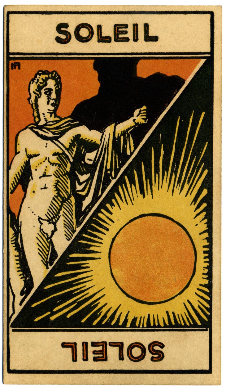 Paranormal. Astroloji. Güneş (yıldız). Astrolojik kart: Le Tarot Astrologique (Astrolojik Tarot), Georges Muchery, Fransa by Unbekannter Künstler