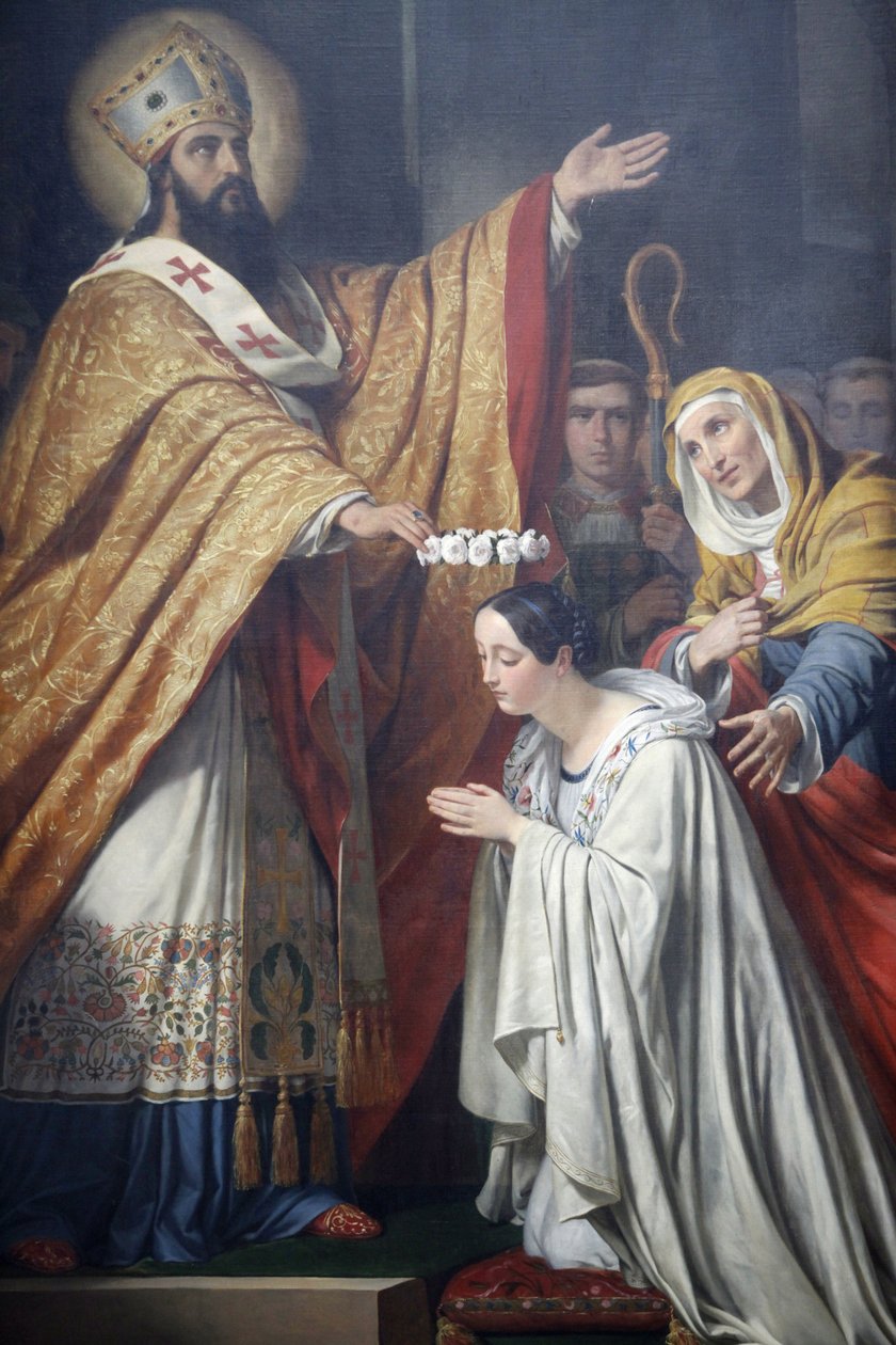 Paris, Fransa Saint-Medard kilisesi Saint Medard, genç erdemli bir kızı taçlandırıyor, Louis Dupre (1837), Paris, Fransa by Unbekannt