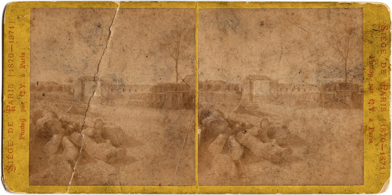 Paris Kuşatması (1871): 20/09/1870 ve 28/01/1871 tarihleri arasında Prusyalılar tarafından şehrin kuşatılması sırasında şehirden bir görünüm. Q.V.