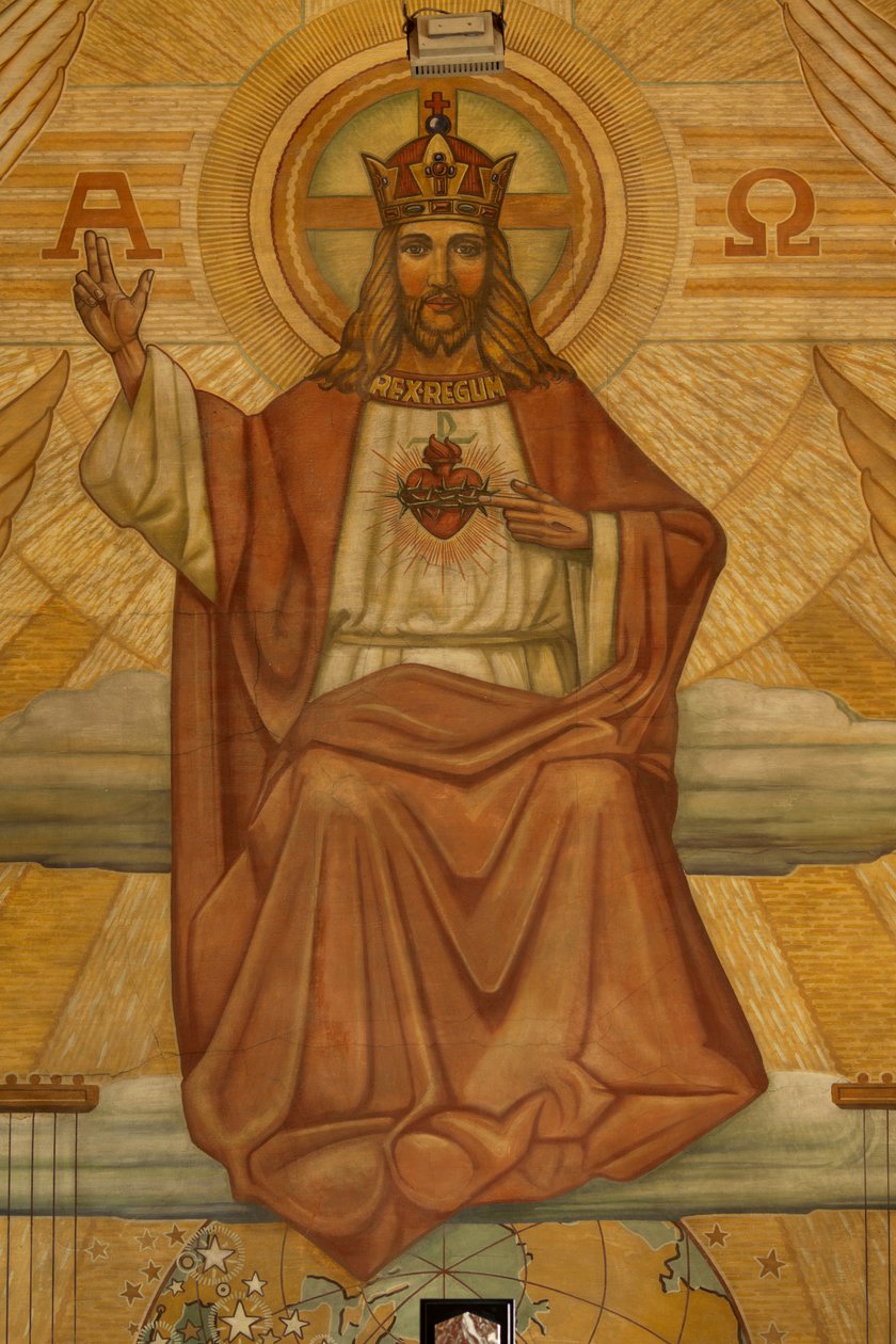 Bölge kilisesi (Heilig-Hartkerk). İç mekan. Modernizm. Koro. Mozaik. İsa. by Unbekannt