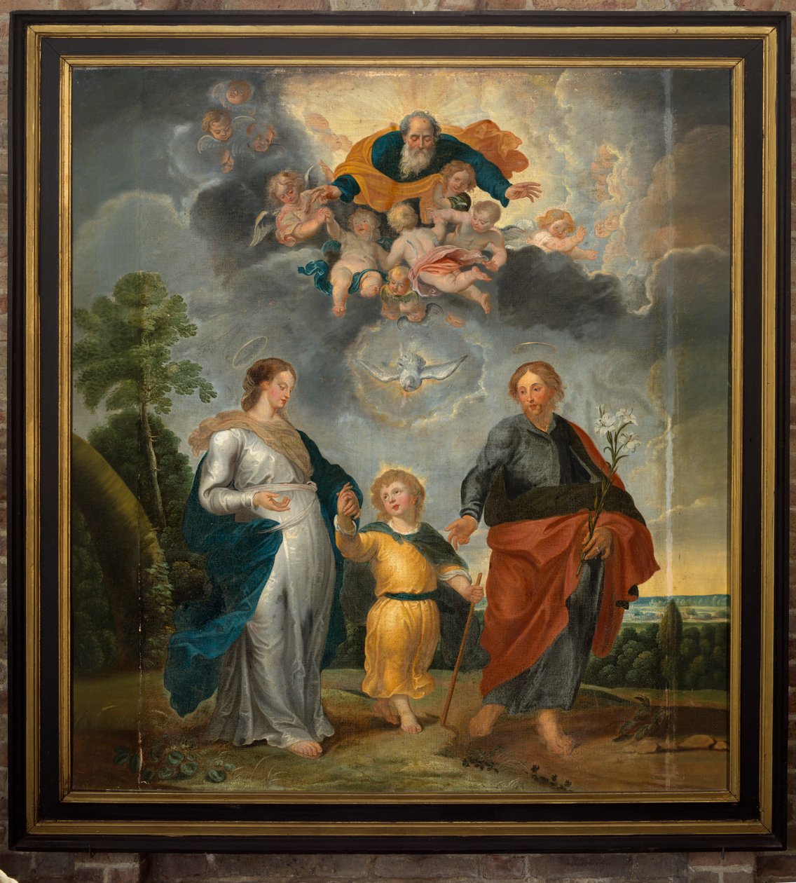 Parish kilisesi (Ascension Our Lady of Parish Kilisesi). İç mekan. tablo. Kutsal Aile (?). by Unbekannter Künstler