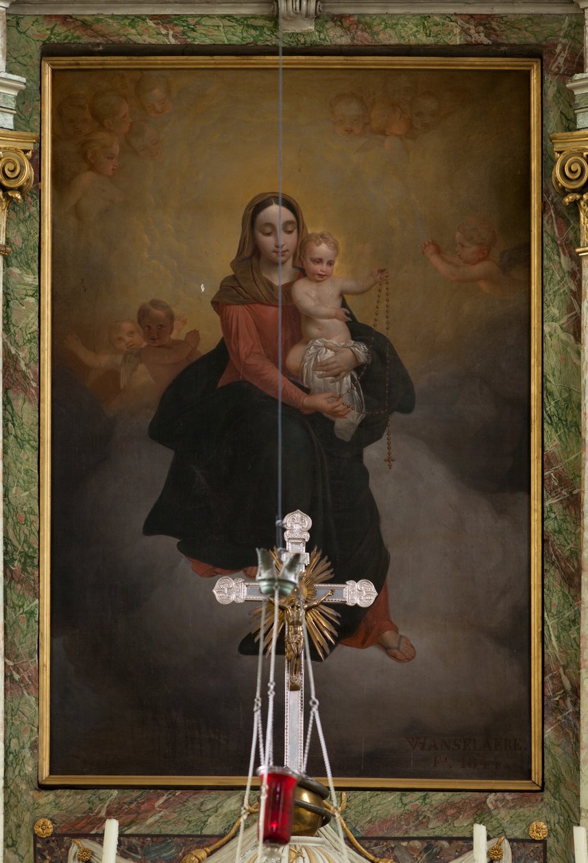 Bölge kilisesi (Sint-Machutuskerk Wannegem). İç mekan. Yüksek sunak. Tablo. İmzalı Van Lanselaere 1844. by Unbekannter Künstler