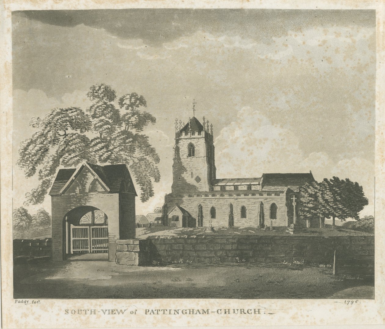 Pattingham Kilisesi: aquatint gravürü, 1796 by Unbekannt