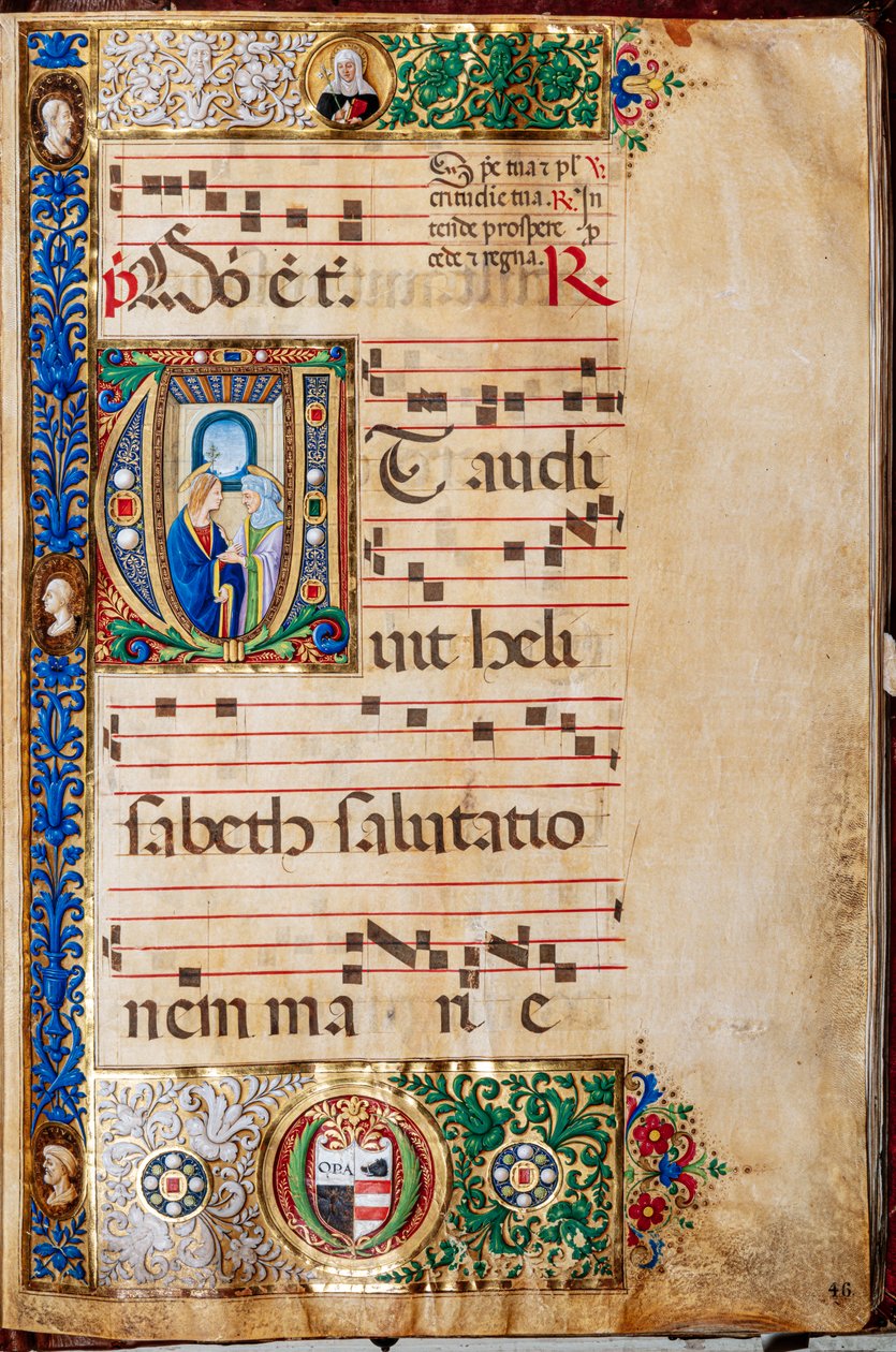 Piccolomini Kütüphanesi: Koro Kitabı, morina. 14.P., ff. 46r ile “St. Elizabeth, Giovanni di Giuliano Boccardi tarafından, Yaşlı Boccardino olarak bilinir. by Unbekannter Künstler