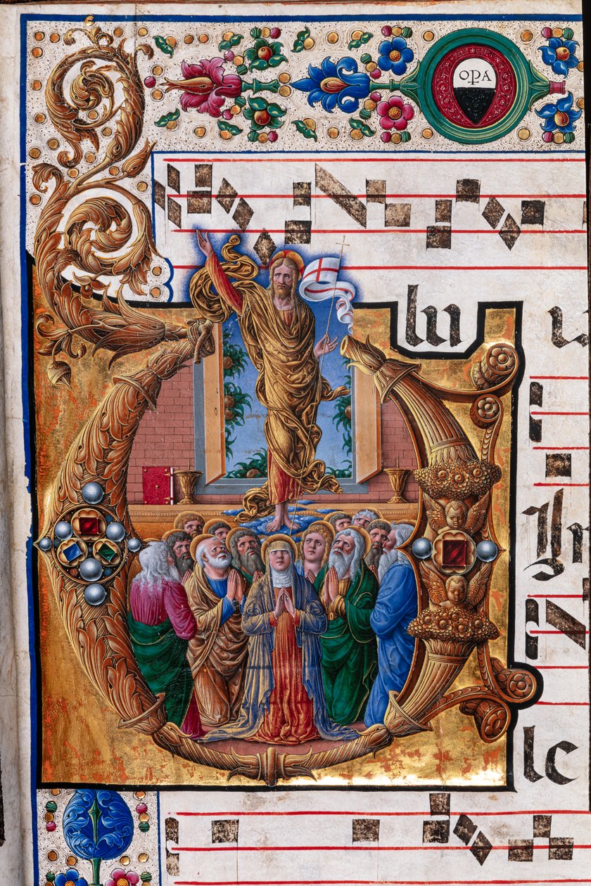 Piccolomini Kütüphanesi: koro kitabı, morina. 23.8, ff. 66r, Girolamo da Cremona tarafından “Mesih