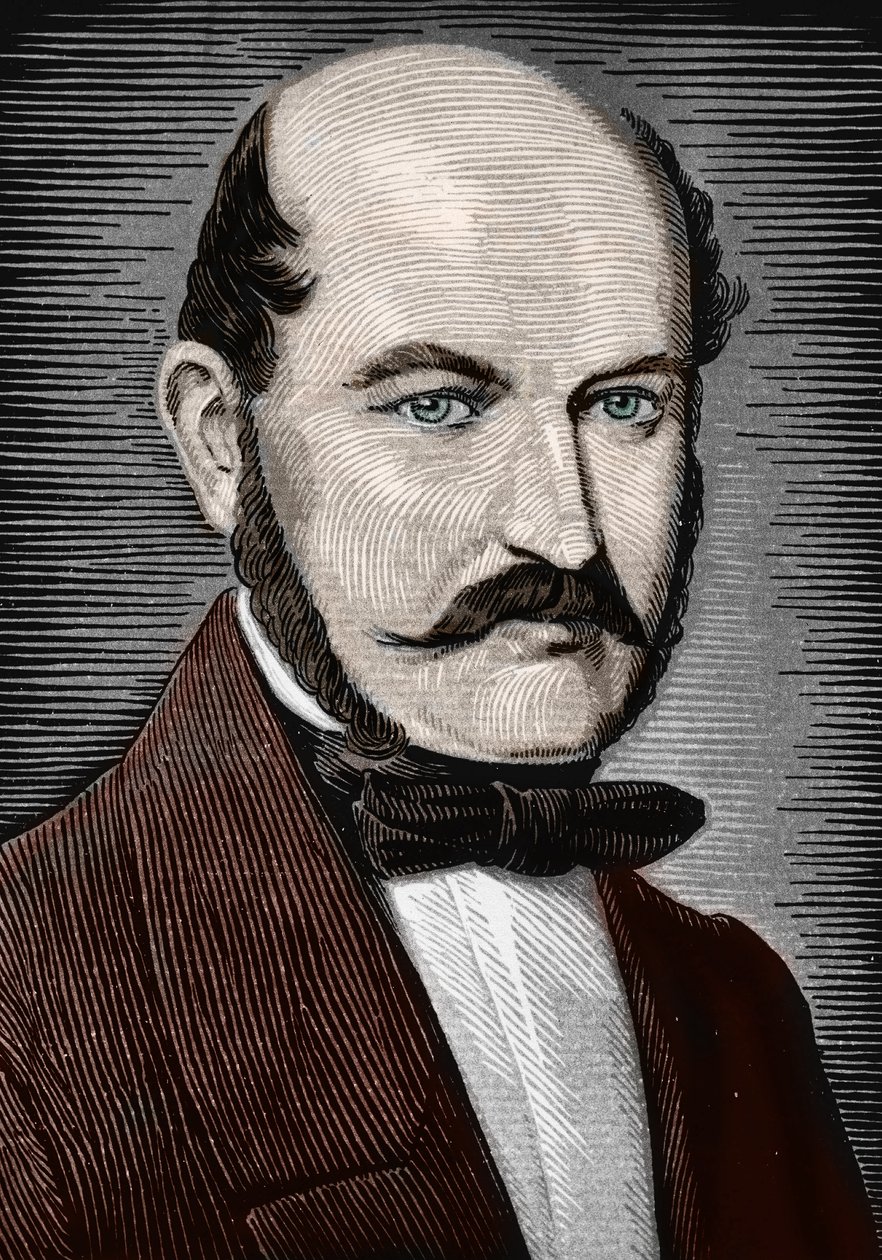 Ignace Philippe Semmelweis'in Portresi, 19. yüzyıl sonları (Gravür) by Unbekannter Künstler