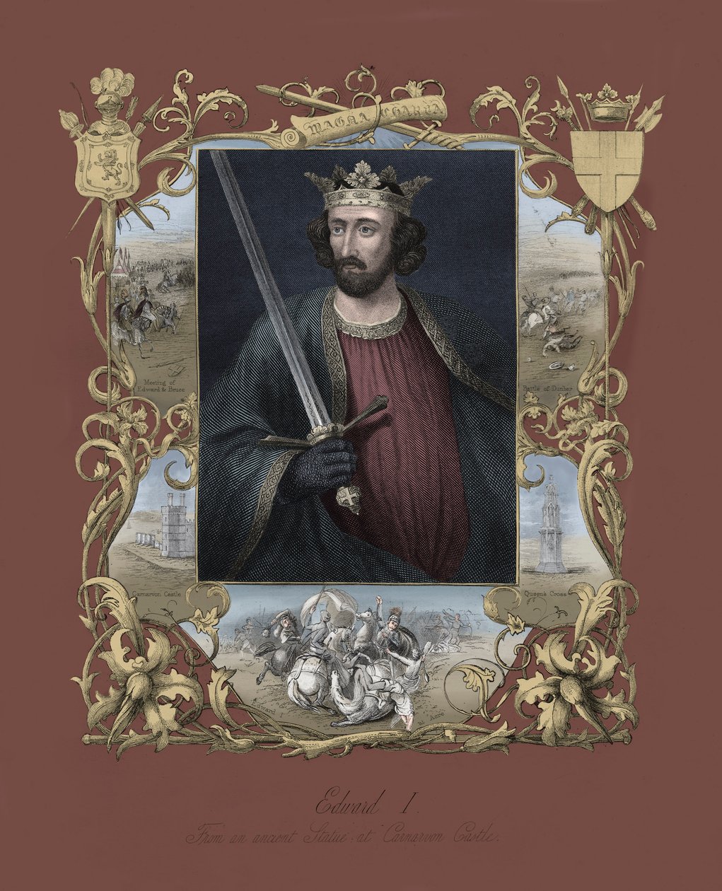 İngiltere Kralı I. Edward'ın Portresi (baskı) by Unbekannter Künstler