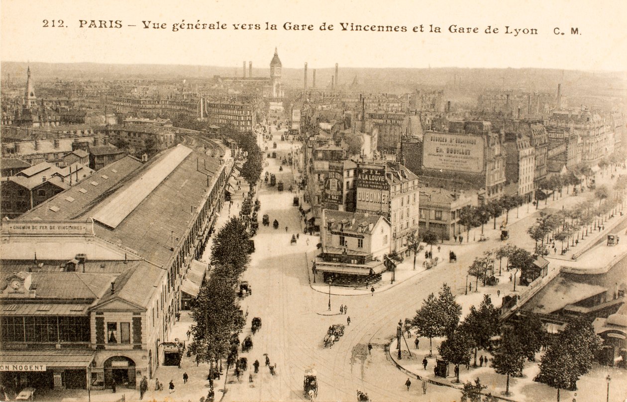 Kartpostal/Vincennes istasyonu/Lyon istasyonu/Paris/Seine/Ile de France/Fransa by William M. Timlin