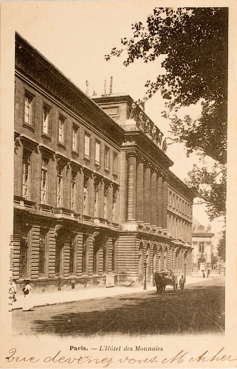 Kartpostal/Hotel des Monnins/Paris/Seine/Ile de France/Fransa by William M. Timlin