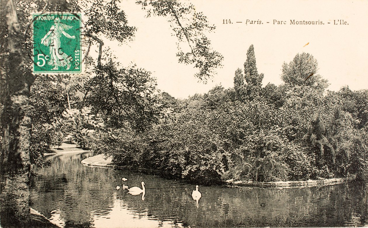 Kartpostal/Parc Montsouris/Paris/Seine/Ile de France/Fransa by William M. Timlin