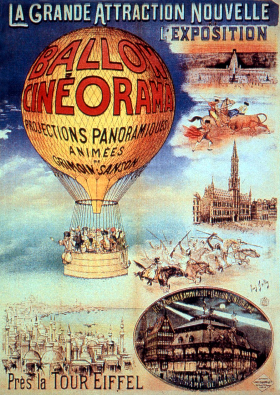 Poster Büyük cazibe yeni l sergi Eyfel Kulesi Yakınında Balon sinema by Unbekannt