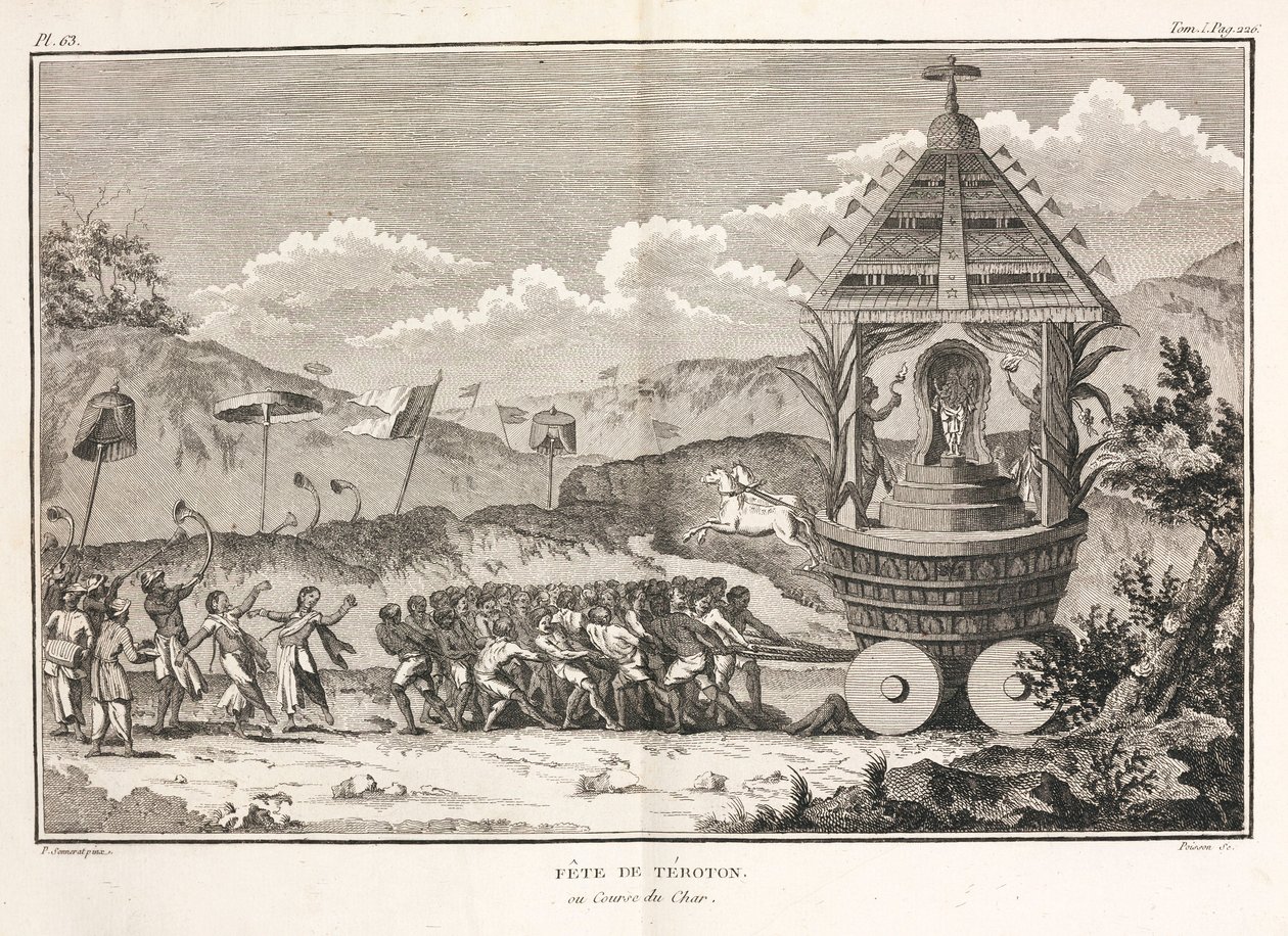 Hindu idolü taşıyan bir vagonu çekmek, Hindistan by Unbekannt