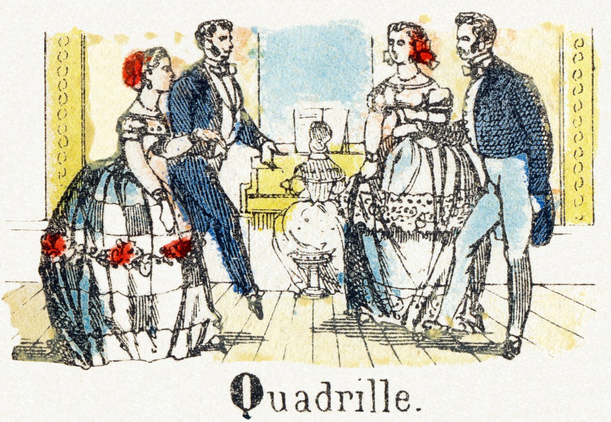 Q - Quadrille - Çocuk Eğlence Alfabesi c.1890 (litografi) by Unbekannt