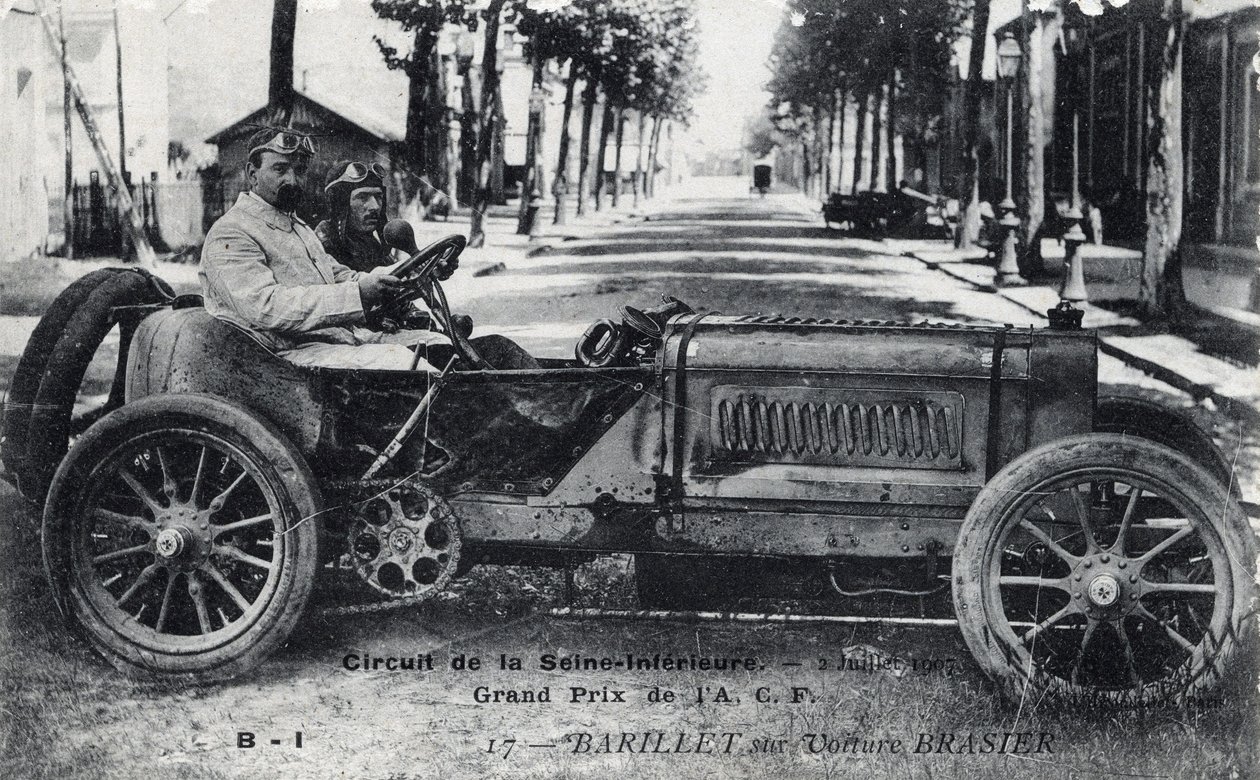 Yarış, Grand Prix de France (ACF): Seine Inferieure pistinde Brasier araba kullanan varil, 2 Temmuz by Unbekannt