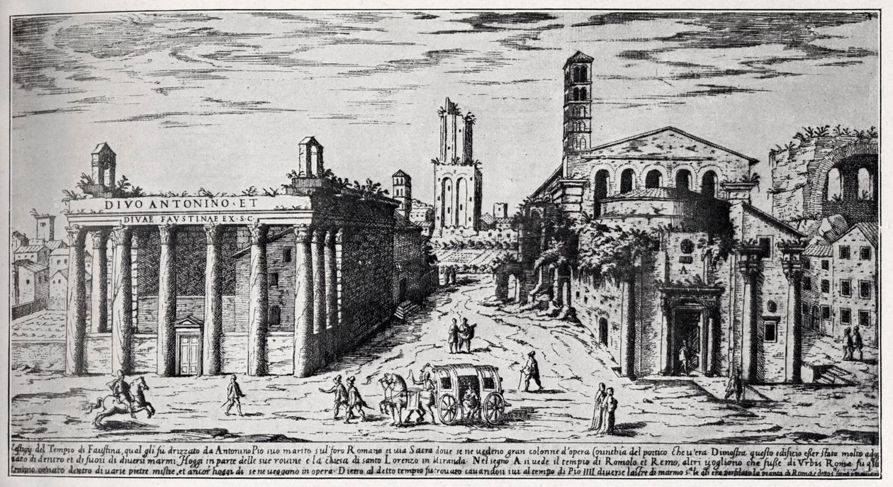 Roma Forumu 16. yüzyıl (gravür) by Unbekannter Künstler