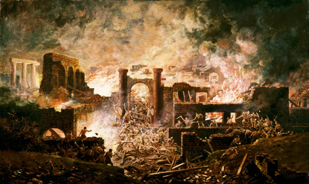 Roma savaş sahnesi (tuval üzerine yağlı boya) by Unbekannter Künstler